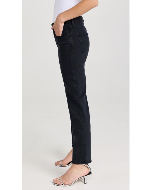 Agolde Black Kye Mid Rise Straight Crop Jeans