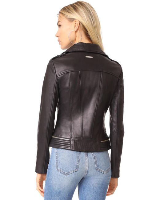 Soia Kyo Jasmina Moto Leather Jacket In Black Lyst Soia Kyo Black Jasmina Moto Leather Jacket