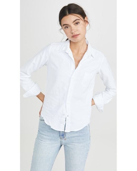 Frank & Eileen White Barry Denim Button Down Shirt