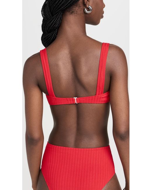 Solid & Striped Red Lilo Bikini Top