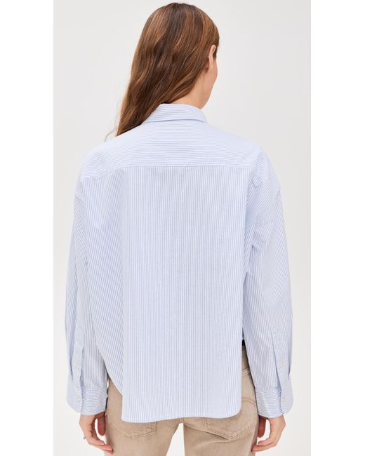 Denimist White Cropped Button Front Shirt