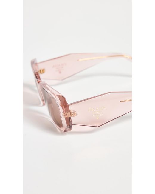 Prada Black Pr 17Ws Rectangular Sunglasses