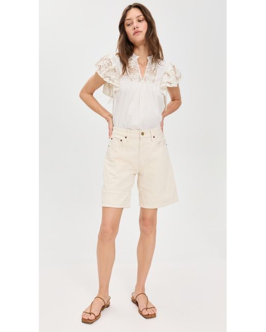 Ulla Johnson Multicolor Jolie Flutter Sleeve Top