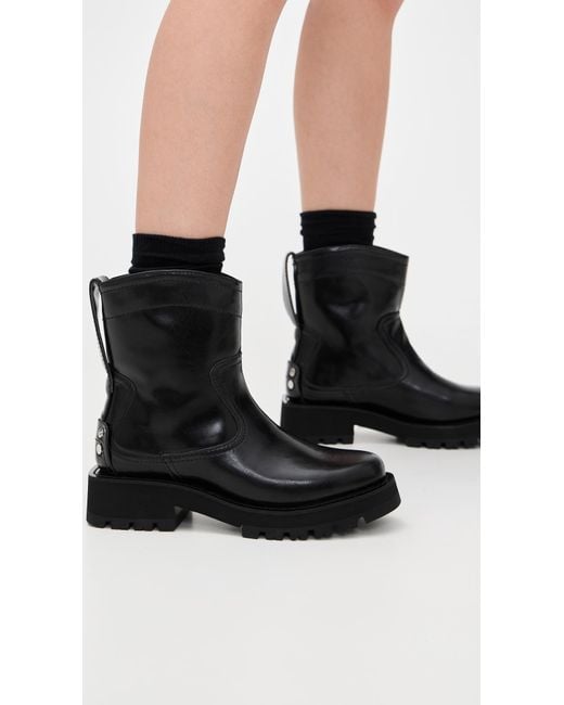Ganni Black Studs Crinkle Oleatex Low Boots