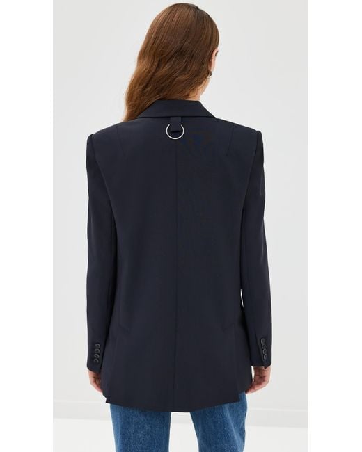 Tibi Blue Tropical Wool Max Blazer