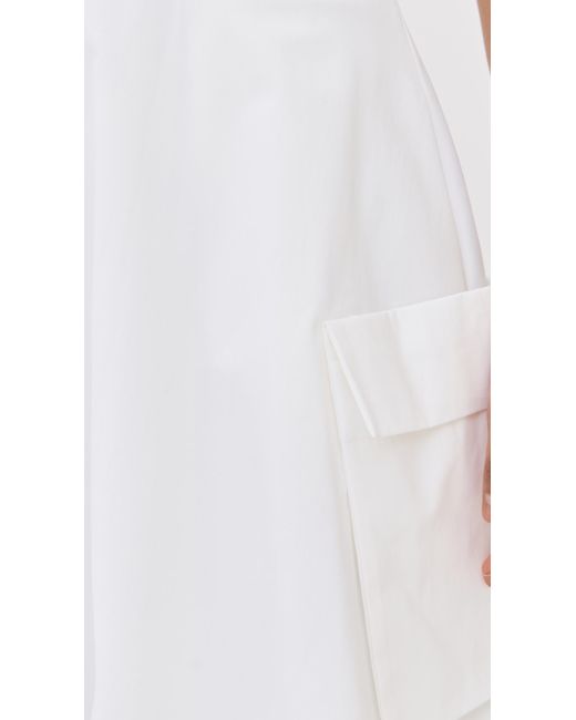 Tibi White Bio Twill Bubble Skirt