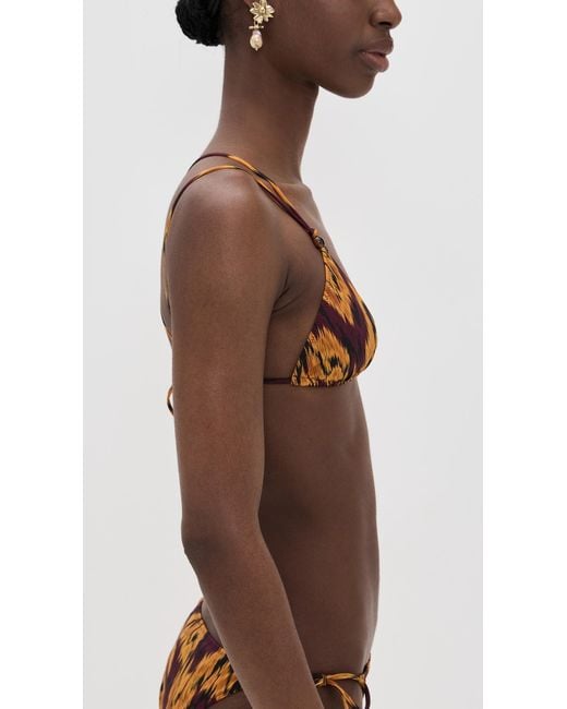 Ulla Johnson Brown Kianna String Tringle Bikini Top