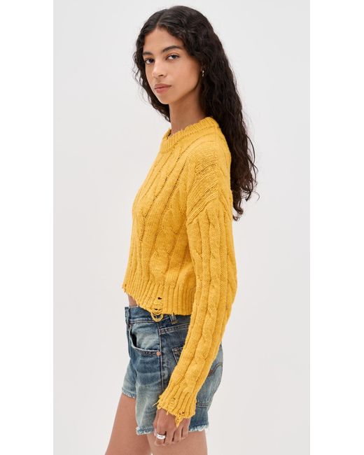 Denimist Orange Boxy Cable Sweater
