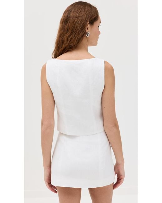 Reformation White Grace Linen Two Piece Dress
