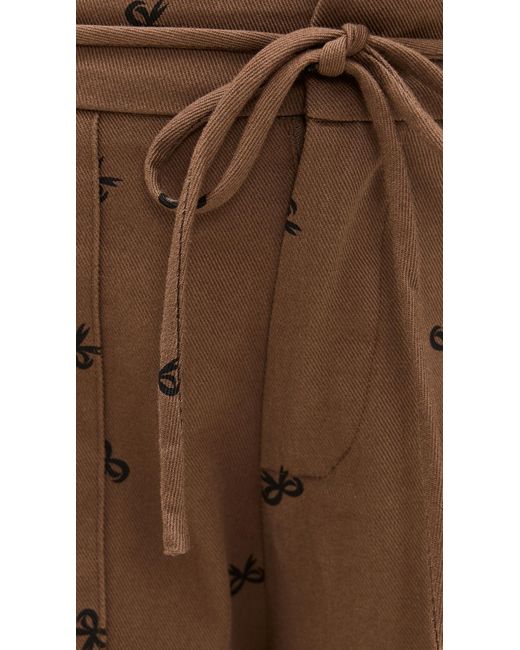 Little Lies Brown Bow Pattern Pants