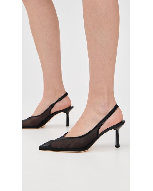Tony Bianco Black Breeze Mesh Slingback Heels