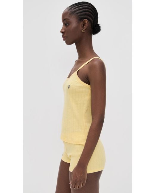 Polo Ralph Lauren Black Cami Top And Sleep Short Set