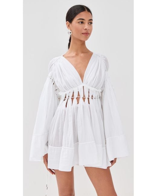 Christopher Esber White Sirocco Cotton Muslin Dress
