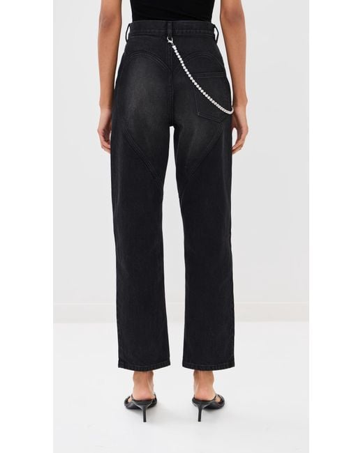 Area Black Slit Jeans