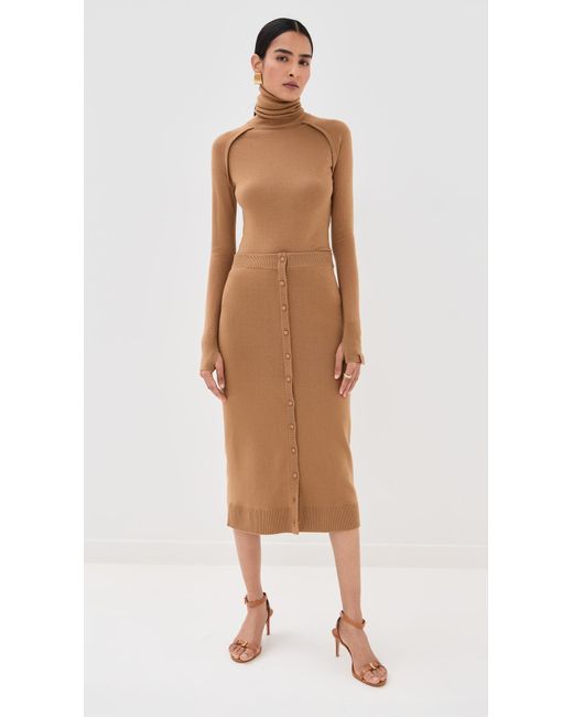 Victoria Beckham Natural High Neck Top