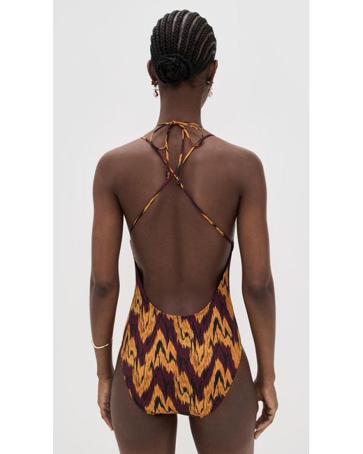 Ulla Johnson Brown Leila Beaded Maillot