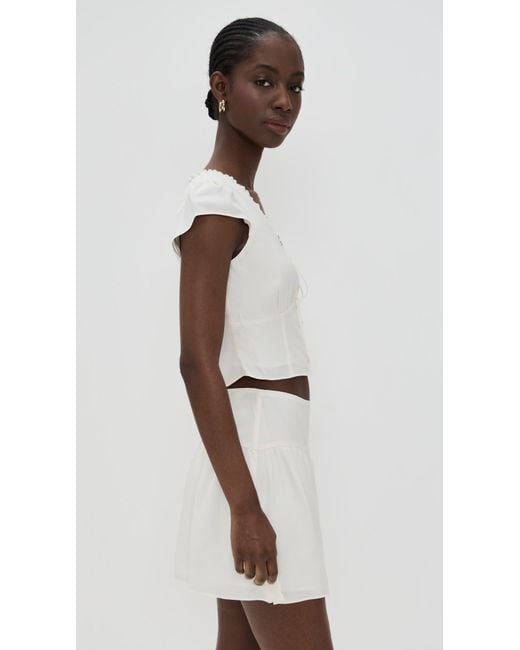 Reformation White Dorothea Two Piece Crepe Set