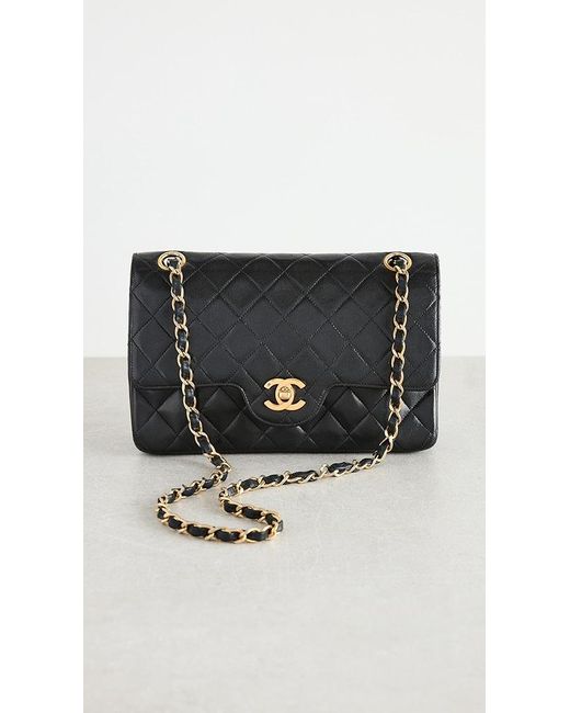 What Goes Around Comes Around Chanel Black Curved Flap 9 Bag