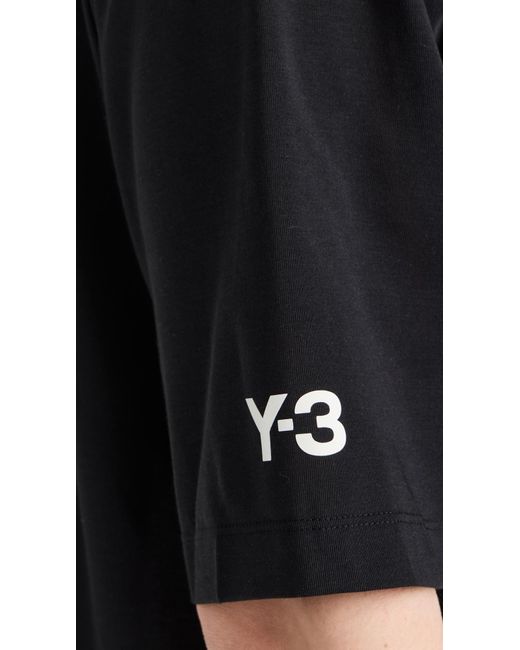 Y-3 Black 3s Short Sleeve Tee for men