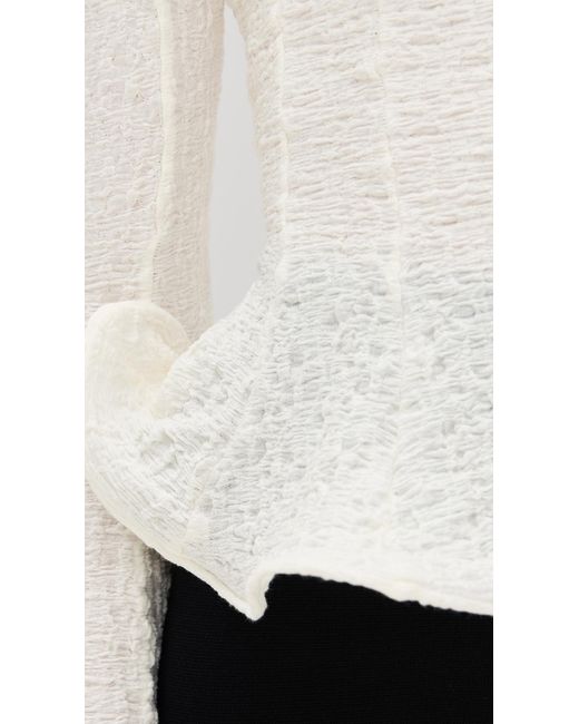 MSGM White Cardigan With Flutter Detail