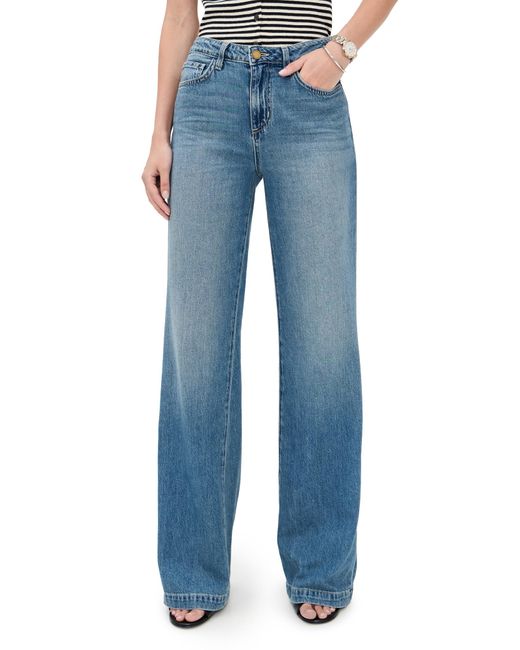L'Agence Blue Scottie Wide Leg Jeans