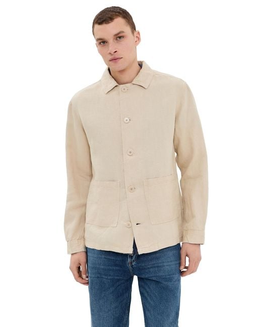 Far Afield Blue Bisset Linen Jacket for men