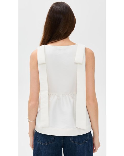ALIGNE White Alina Bow Tie Top