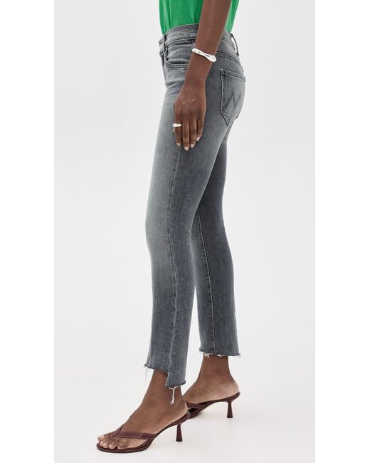 Mother Blue Insider Crop Step Chew Jeans