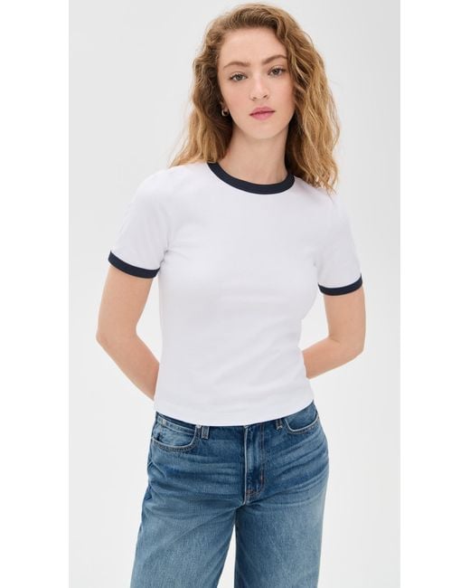 Rag & Bone White Mia Ringer Tee