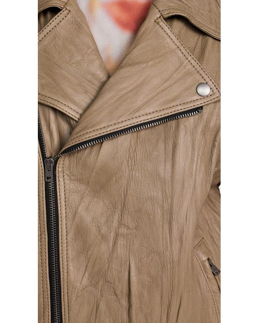 Acne Brown Leather Biker Jacket