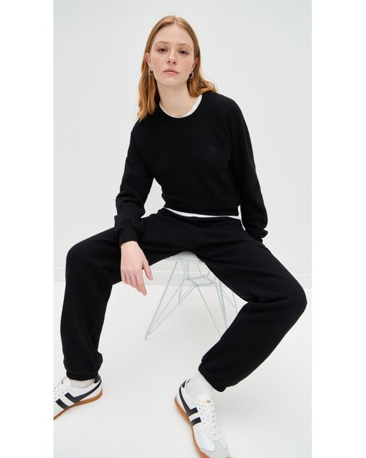 ÉTERNE Black Shrunken Raglan Sweatshirt