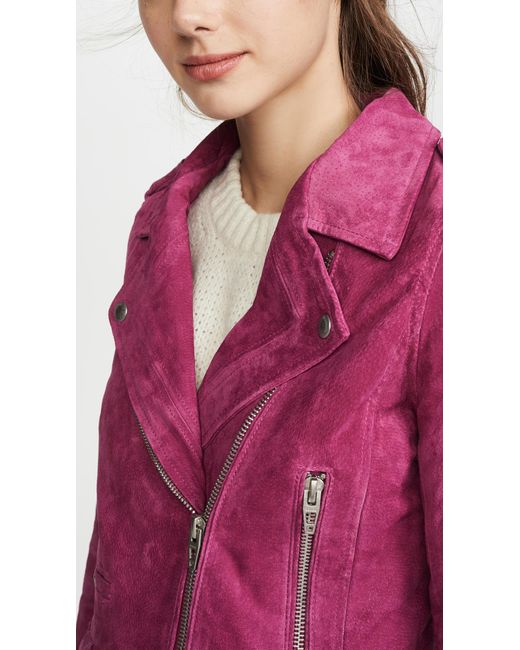 Blank NYC Suede Moto Jacket in Pink Lyst