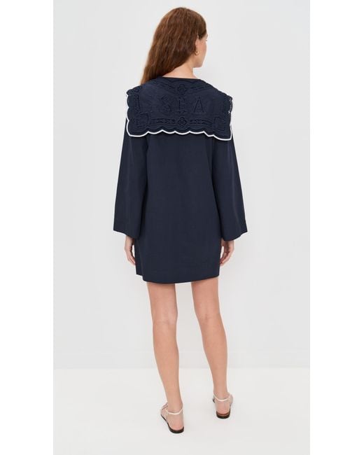 Sea Blue Marie Embroidery Dress