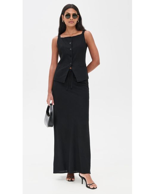 Wayf Black Button Front Top