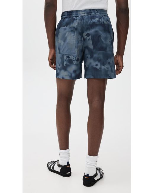 Maison Kitsuné Blue Elasticated Shorts 6.75 for men