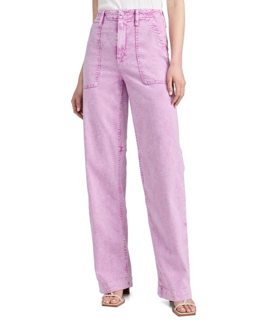 Mother Pink High Waisted Patch Pocket Spinner Heel Jeans