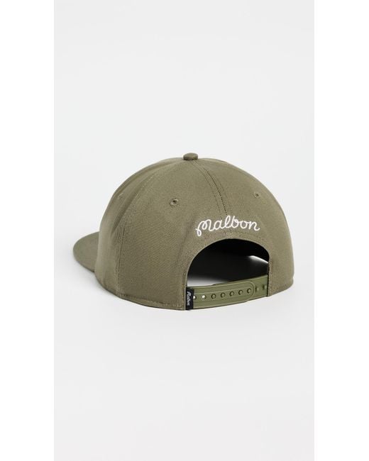 Malbon Green M Script Snapback Hat for men