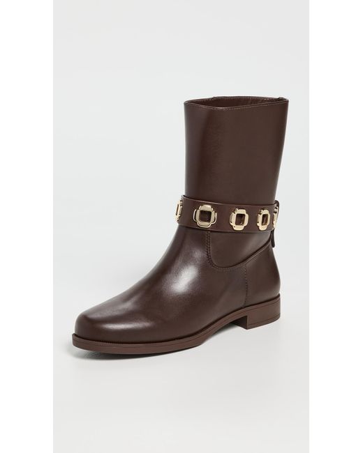 Larroude Brown Milan Flat Booties