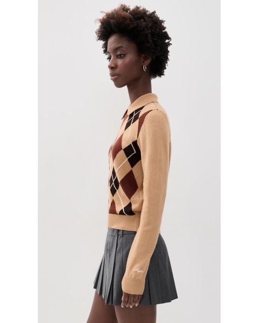 MSGM Black Argyle Sweater