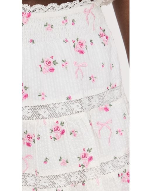 LoveShackFancy White Viro Skirt