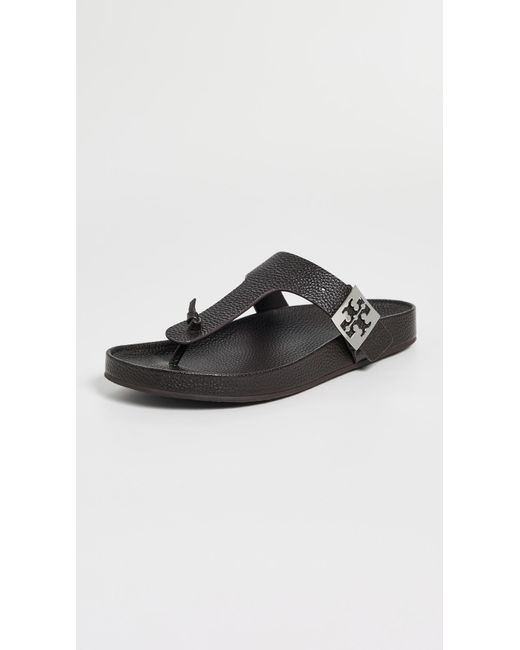 Tory Burch Black Mellow Thong Sandals