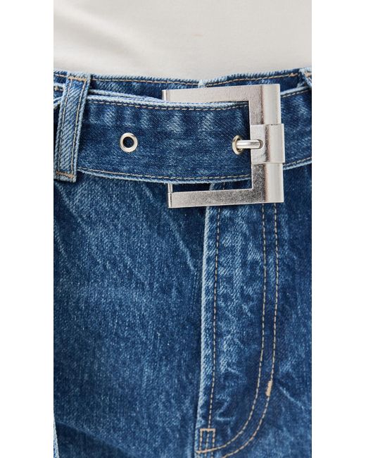 Reformation Blue Cary Belted Cargo High Rise Slouchy Jeans