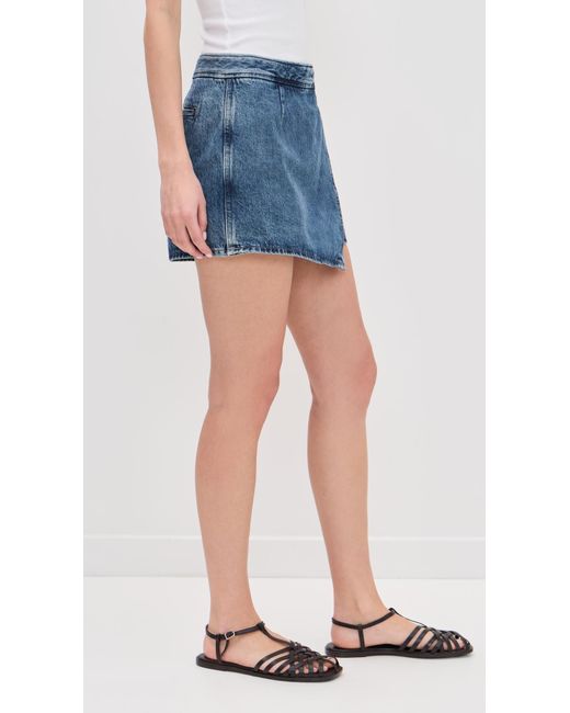 Madewell Blue Wrap Micro Mini Skort