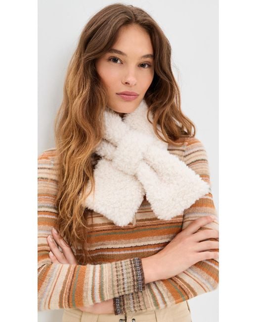 Hat Attack White Teddy Sherpa Pull Thru Scarf