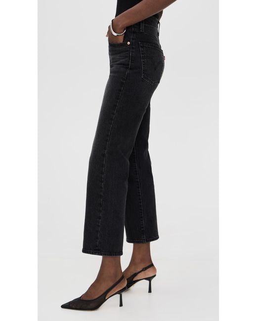 Levi's Black Ribcage Straight Ankle Jeans