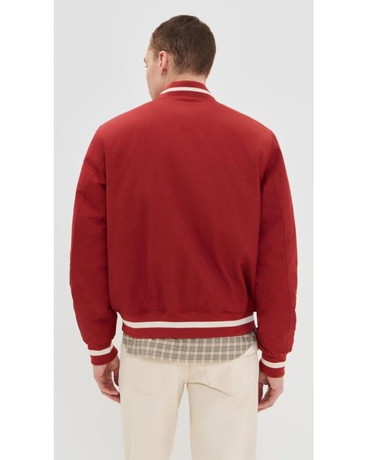 Les Deux Red Tech Varsity Jacket for men