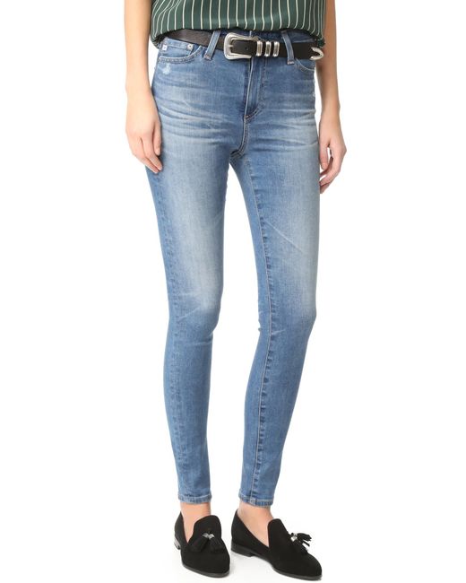 AG Jeans The Mila Super High Rise Skinny Jeans in Blue | Lyst
