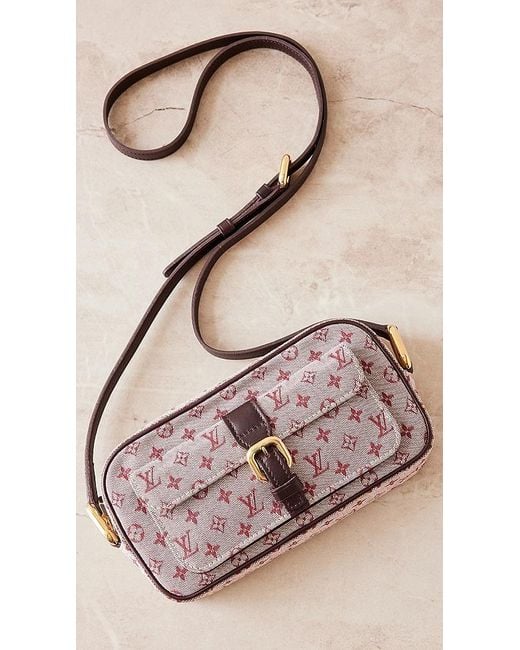 What Goes Around Comes Around Pink Louis Vuitton Red Mini Lin Juliette Mm Crossbody Bag
