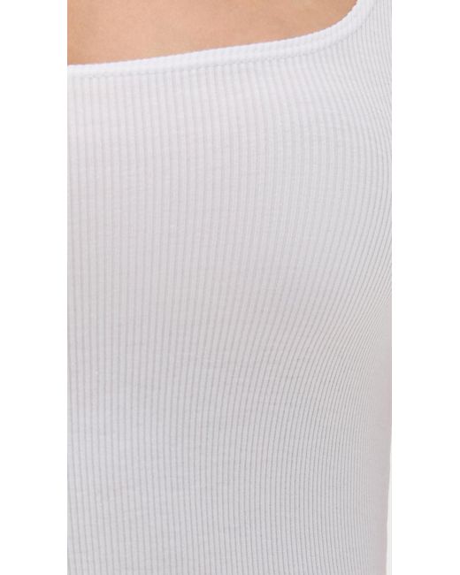 LNA White Scoop Ribbed Tank