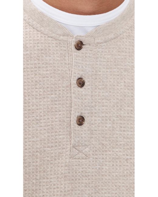 Marine Layer Natural Waffle Henley for men